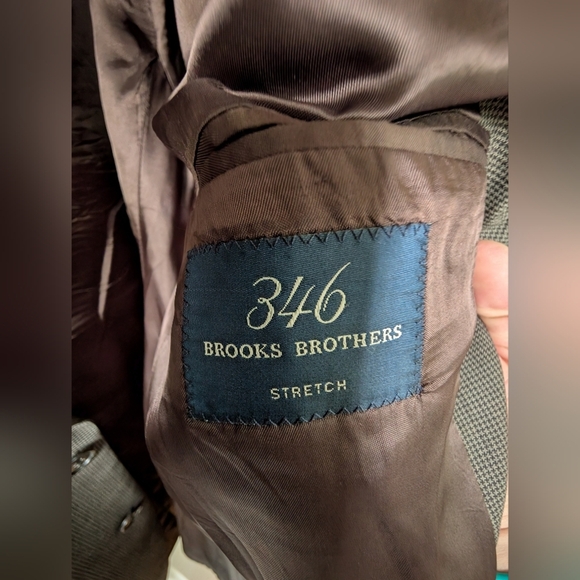 Brooks Brothers 346 Men's Grey Patterned Stretch Blazer 42R - Picture 2 of 4